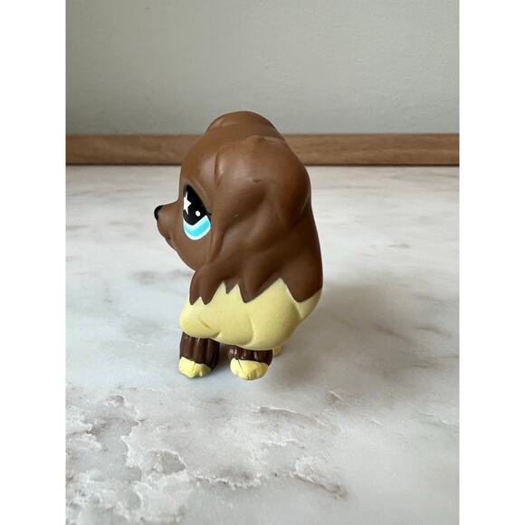 Littlest Pet Shop Cocker Spaniel Dog #960 Brown Tan Blue Star Eyes Pink Magnet - Picture 3 of 6